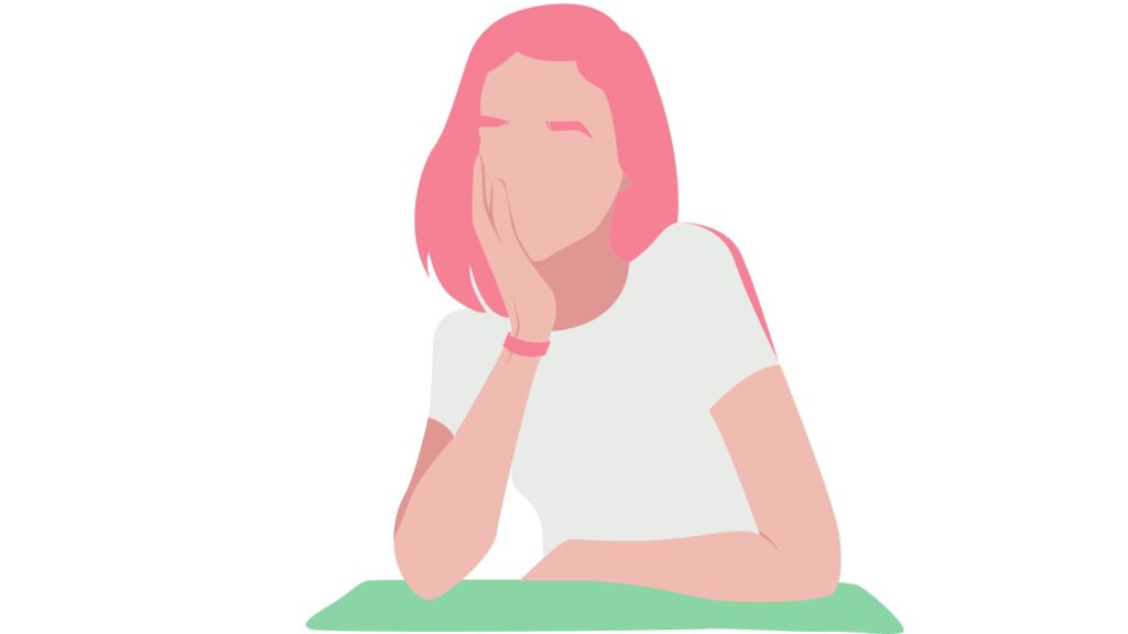 濡れにくい原因を考える女性