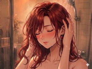 シャワーを浴びる女性
