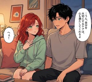 コマ4：「ミオは遠くを見て想像するように、胸にそっと手を当てる」